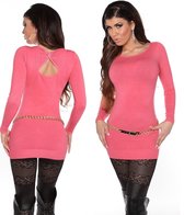 Fashion Trui met Open Rug Coral - one size S/M