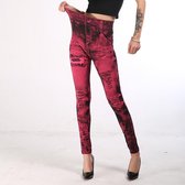 Spijkerbroek Legging - Rood - met Wassing