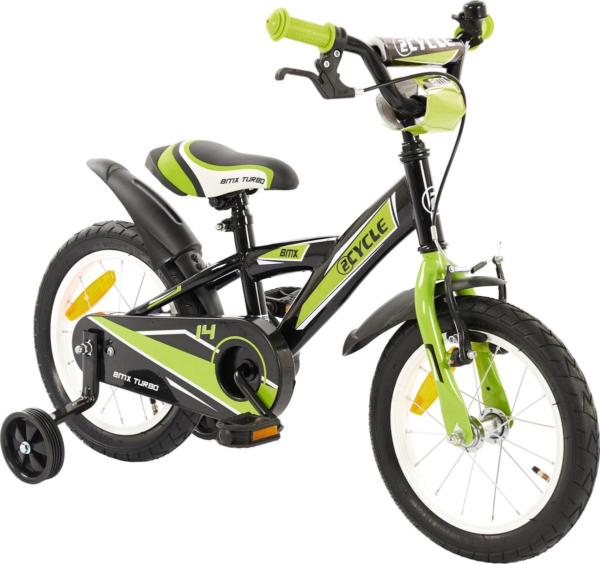 2Cycle BMX Kinderfiets - 14 inch - Groen-Zwart - Jongensfiets