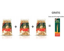 Fire-Up!! 180 Aanmaak Houtkrullen (3 zakken 60 stuks) & Lange Lucifers Fire-Up