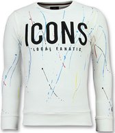 ICONS Painted - Funny Sweater Heren - 6341W - Wit