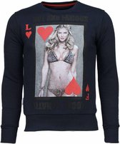 Hot & Famous Poker - Bar Refaeli - Rhinestone Sweater - Navy