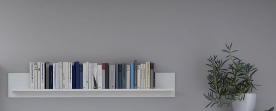 trendteam smart living Woonkamer Wandrek Boekenkast Baxter, 139 x 21 x 18 cm in wit decor in landelijke stijl