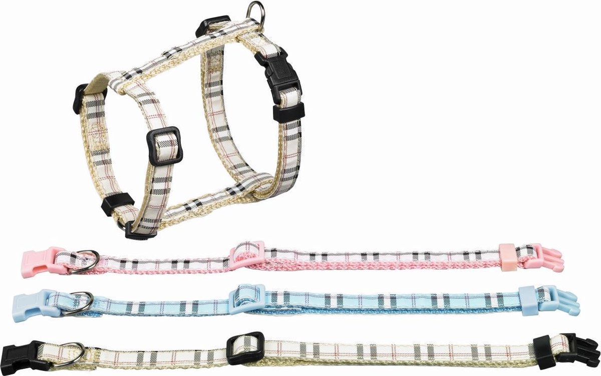 Nobby halsband geruit blauw 13-20 x 1 cm – 1 st