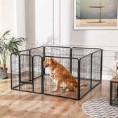 Transformeerbare Hondenren - Dieromheining van 80 cm Hoog en 210 cm Diagonaal - Zwart