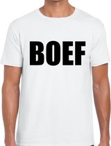 BOEF tekst t-shirt wit voor heren XL