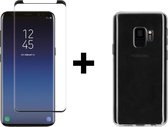 Gehard Glas Screenprotector + Softcase Backcover Galaxy S9 hoesje - Transparant