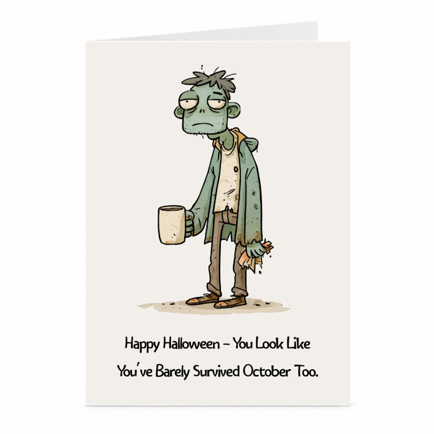JustTheCardGuy Grappige Halloweenkaart - Zombie - A6