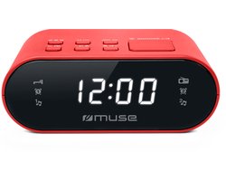 Muse M-10RED - Compacte wekkerradio - voorkeuzezenders - dimbaar display - sleep / snooze - back-up batterij