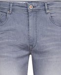 Lichtgrijze slim fit jeans met vintage wassing, vijf zakken en metalen knoopsluiting met Petrol Industries branding.