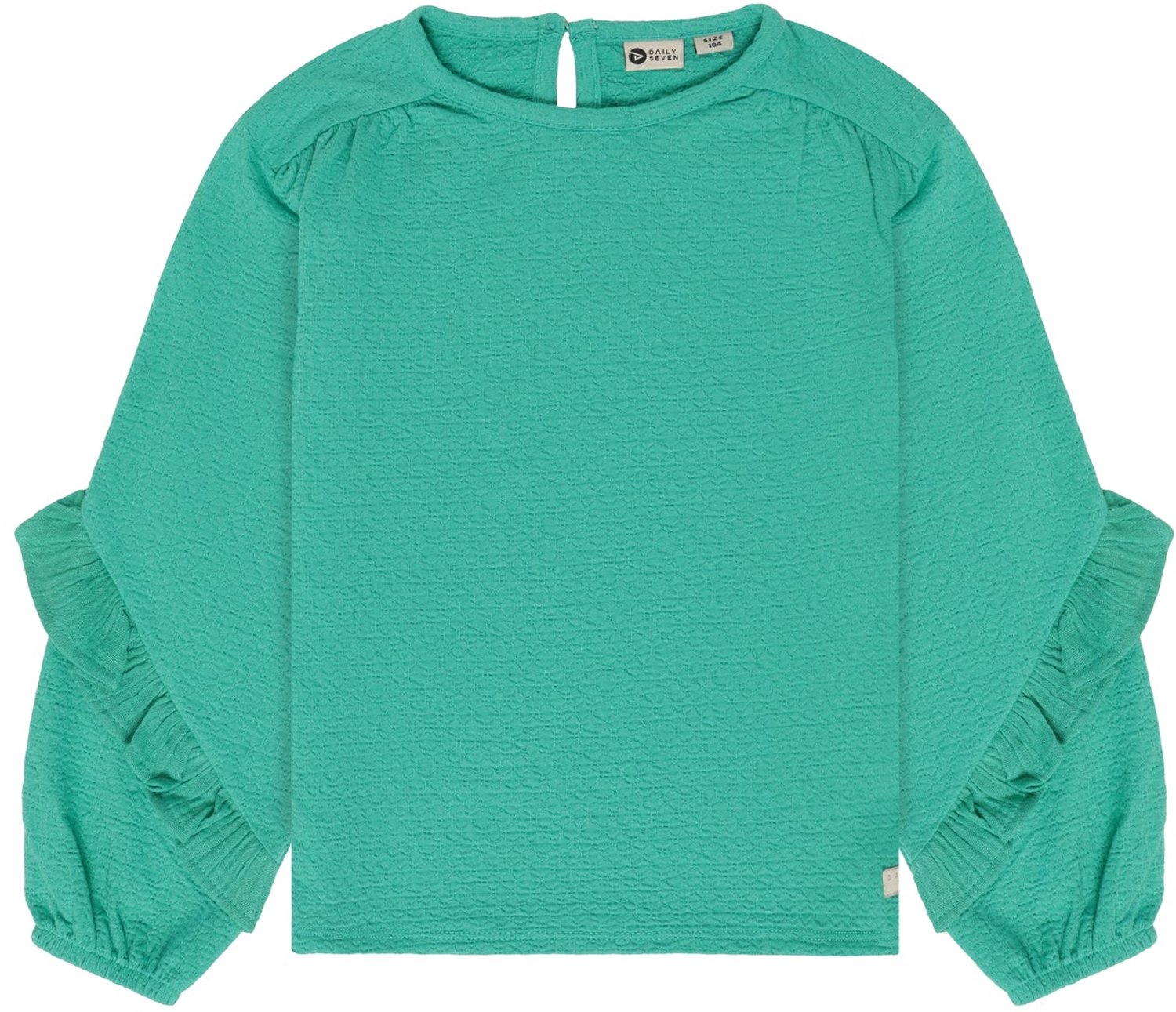 Daily7 - T-Shirt Longsleeve Ruffle - 9621 Sea Green - Maat 116