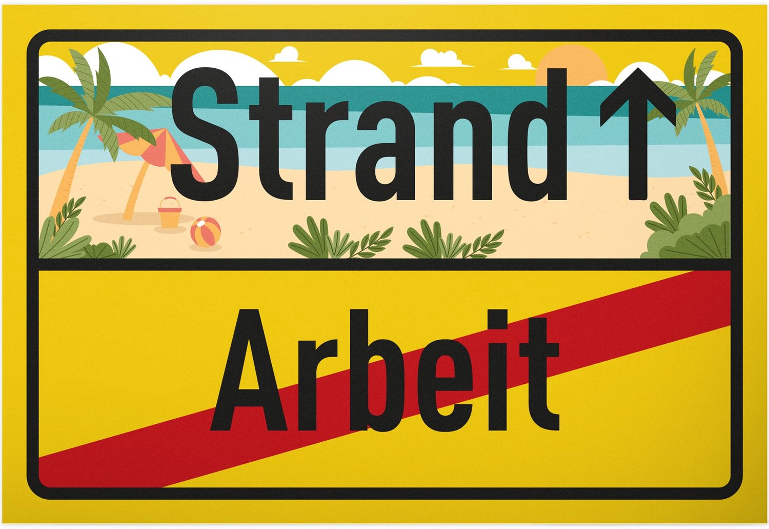 Beach Work Plastic Bord 30 x 20 cm voor Feesten