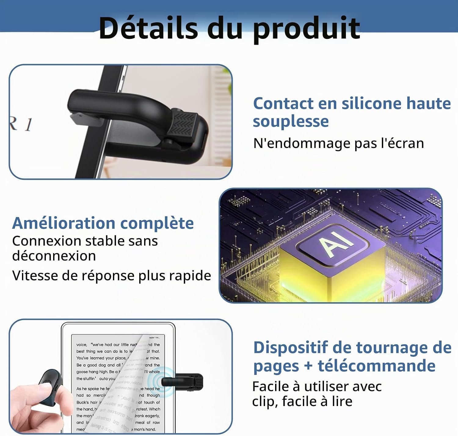 Page Turner - Afstandsbediening voor e-readers - E-Reader Paginaomdraaier - Bluetooth Remote &Clip -paginaomslaande ring - opklikbare clicker -Draadloze Afstandsbediening - Stil & Compact - Geschikt voor Kindle, Kobo, iPad &Tablets -Handsfree Lezen – foto 6