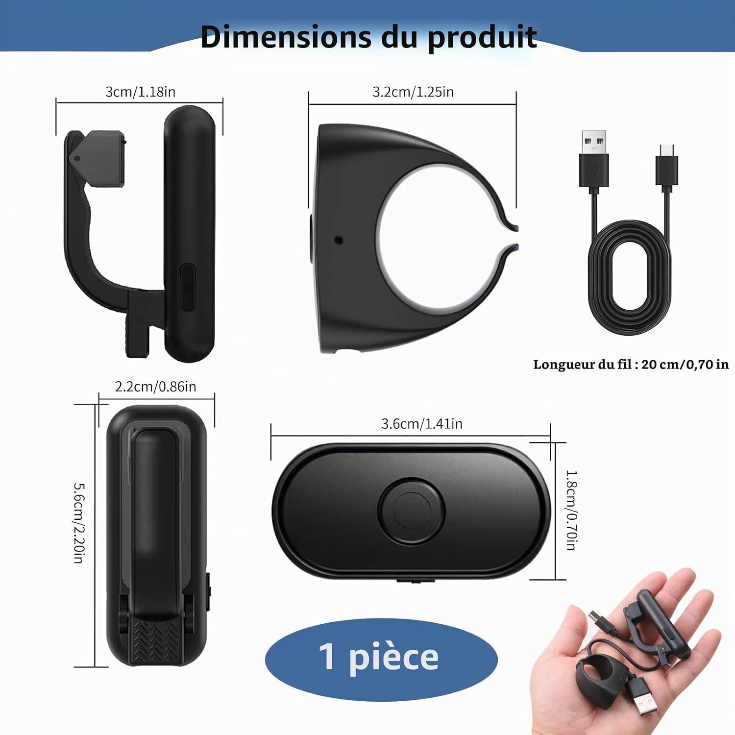 Page Turner - Afstandsbediening voor e-readers - E-Reader Paginaomdraaier - Bluetooth Remote &Clip -paginaomslaande ring - opklikbare clicker -Draadloze Afstandsbediening - Stil & Compact - Geschikt voor Kindle, Kobo, iPad &Tablets -Handsfree Lezen – foto 2