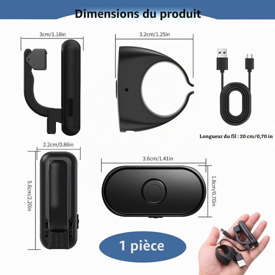 Page Turner - Afstandsbediening voor e-readers - E-Reader Paginaomdraaier - Bluetooth Remote &Clip -paginaomslaande ring - opklikbare clicker -Draadloze Afstandsbediening - Stil & Compact - Geschikt voor Kindle, Kobo, iPad &Tablets -Handsfree Lezen — afbeelding 2