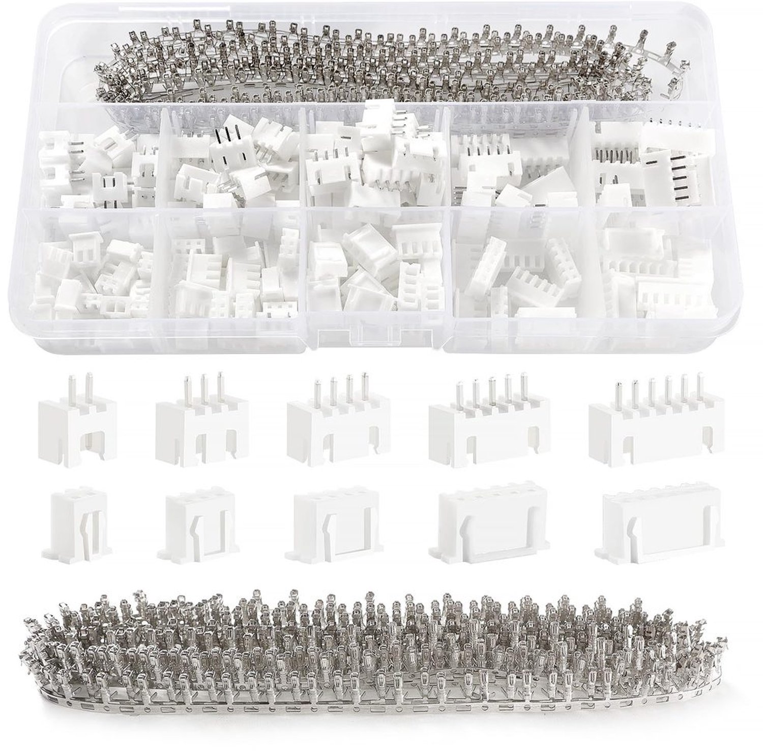 Connector Kit - 460Pcs 2/3/4/5/6 Pin - Ideaal voor Elektronica - 2.54mm Connectoren - Perfect voor Hobbyisten - Inclusief Plastic Box