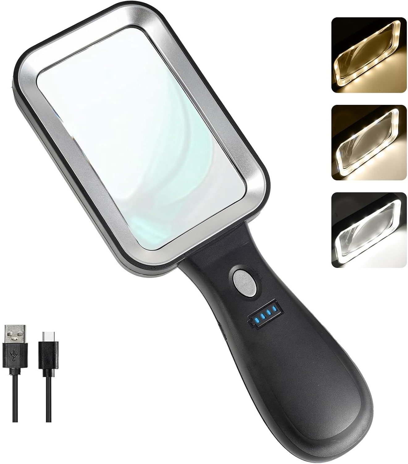 Vergrootglas Met Verlichting - Loeplamp met Led Verlichting - 10x Licht - Zwart en Zilver