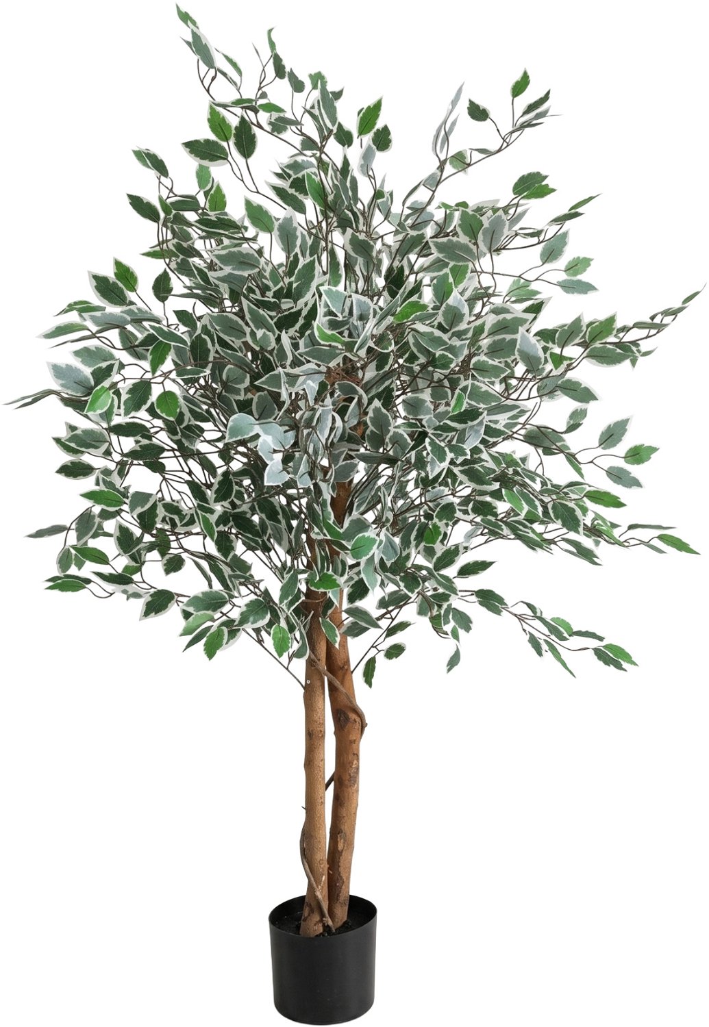 EDENIA Kunstplant - Kunstficus variegata in pot, h. 130 cm Groen