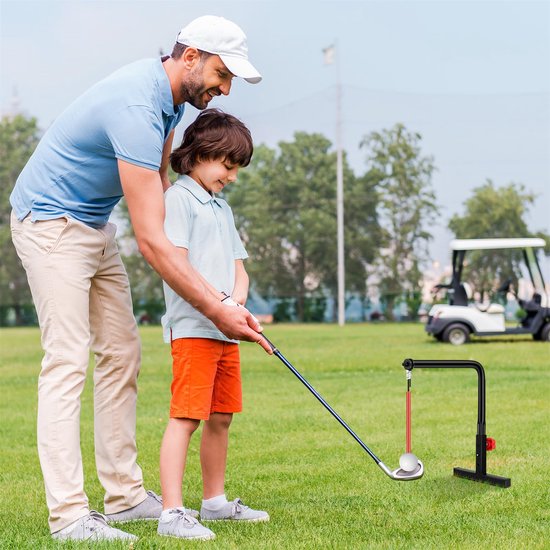 Golfswingtrainer - golftrainingshulpmiddel - duurzaam metaal - in hoogte verstelbaar in 3 standen - oefenen in de buitenlucht - golftrainingsmateriaal - golfaccessoire-cadeau voor mannen — afbeelding 4