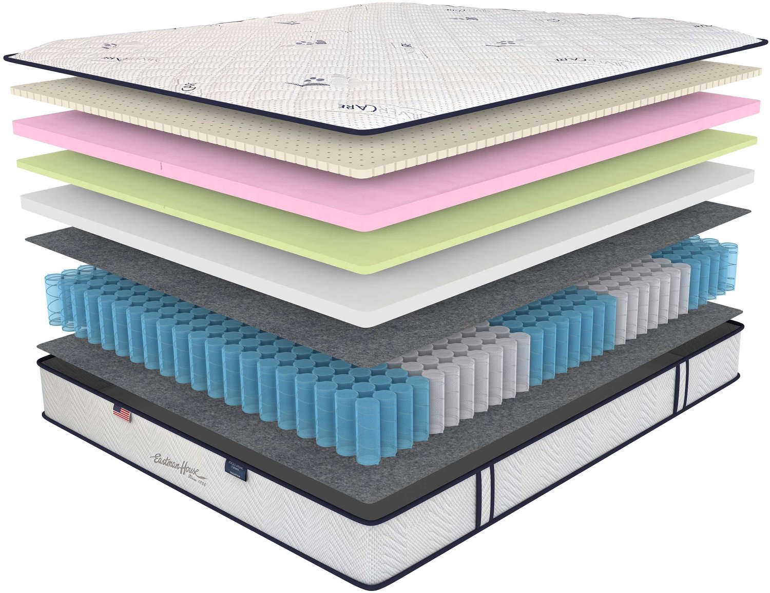 Eastman House Latex Comfort - Matras - 180 x 200 cm - Pocketvering met natuurlatex - 5 comfortzones Wit