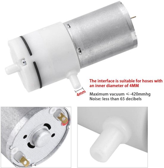 Luchtpomp, DC 12V Micro Elektrische Vacuümpomp Mini Luchtpomp Versterker voor Lucht Bemonstering Instrumenten en Apparatuur Chemische Industrie — afbeelding 4