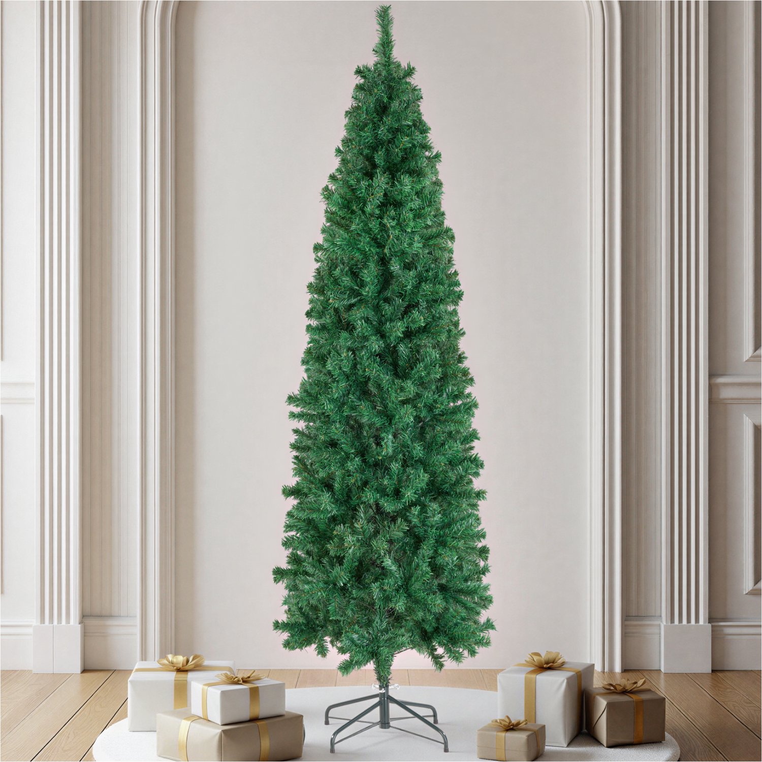 tectake® Kunstkerstboom - Levensecht met flexibele takken - Volumineus - Stabiel en eenvoudig te monteren - Kunstkerstboom als kerstversiering - 210cm - 878 takken - groen