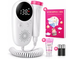 Gatson Doppler Plus - Inclusief E-Book, Doppler Gel en Batterijen - Doppler baby - Baby hartje monitor - Babyshower - Zwangerschap