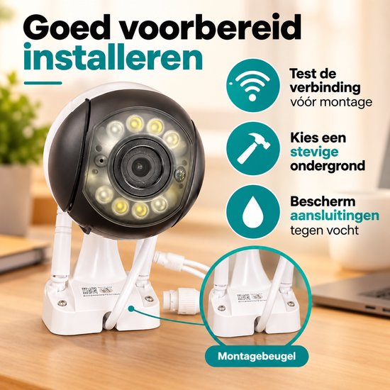 IP Beveiligingscamera - Wifi en LAN - Draaibare Camera - Yi IoT App - Inclusief Adapter - Wit/Zwart — afbeelding 3
