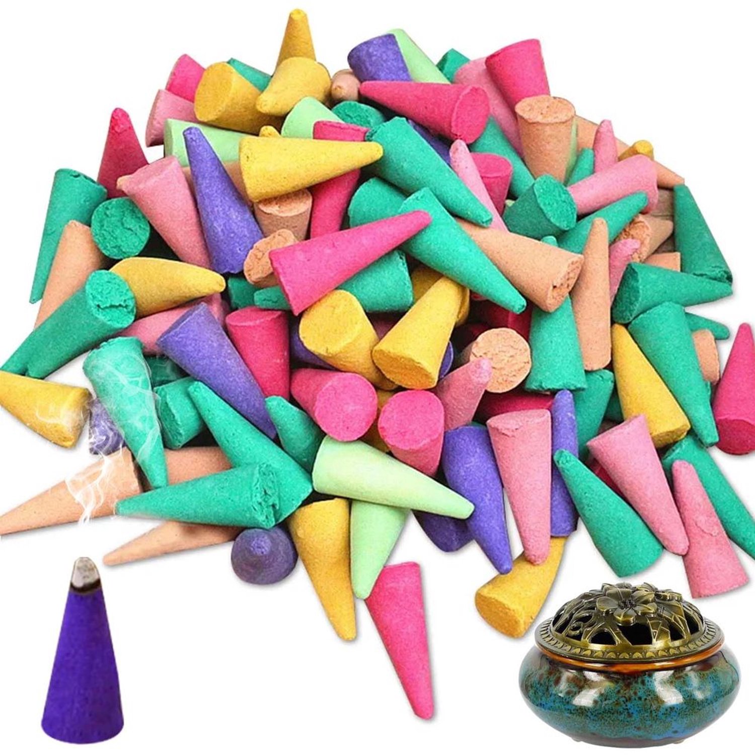 Wierookkegels 600 stuks - Terugstroom Wierook - Natuurlijke Lichomatische Rookkaarsen - Aromatherapie - Meditatie - Ontspanning
