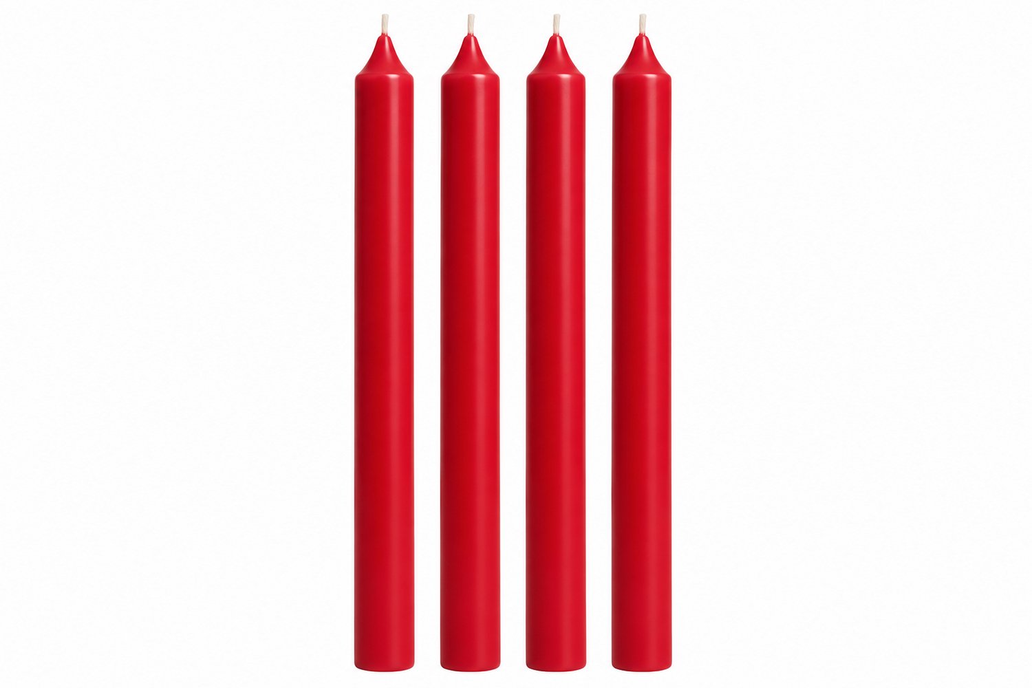 Geur & Klasse Dinerkaarsen Glad – Set van 4 – Santa Red Rood – 25 cm – Handgemaakt – Sojawas