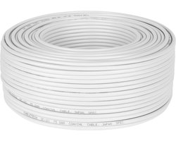 Coax Kabel 100 Meter 3C2V Wit KAB0001 – Coaxiale Kabel TV Antenne – Dubbel Afschermd – Koper Kern