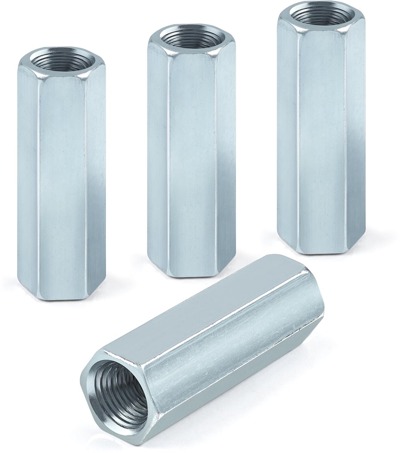 4 Stuks Lange Moeren M10 x 40 mm van Gegalvaniseerd Staal