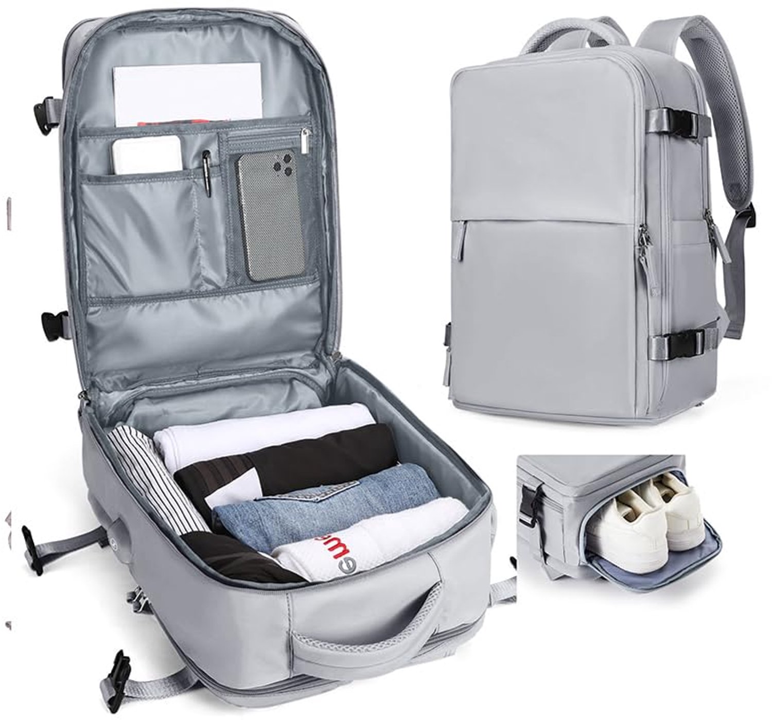 Rugzak met Pomp voor Cabin Luggage 40x30x20 Geschikt voor Reis met Ondersteuning voor 14" Laptop