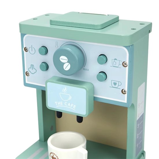 Montessori houten koffiezetapparaat set – houten koffiezetapparaat speelgoed voor kinderen – keukenaccessoires voor rollenspellen voor peuters – cadeau voor meisjes en jongens – Groen — afbeelding 4