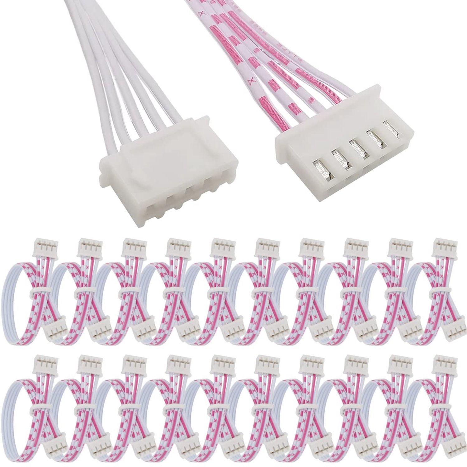 Connector - 5Pin Kabel - Female naar Female - 2.54mm Pitch - 20cm - 20 Stuks - PVC en Tin Koper - Joystick Kabel