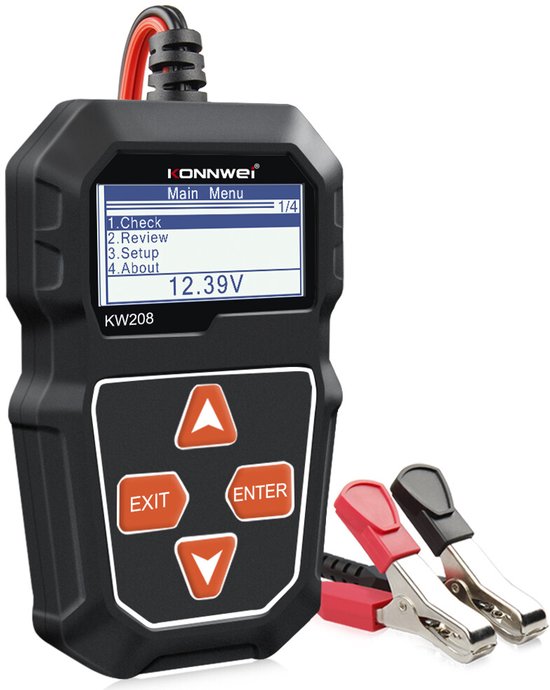 Accu Tester 12V - Accu Diagnose - Uitleesapparatuur - Compatibel met Diverse 12V-accu's - 12.7x7.8x2 cm