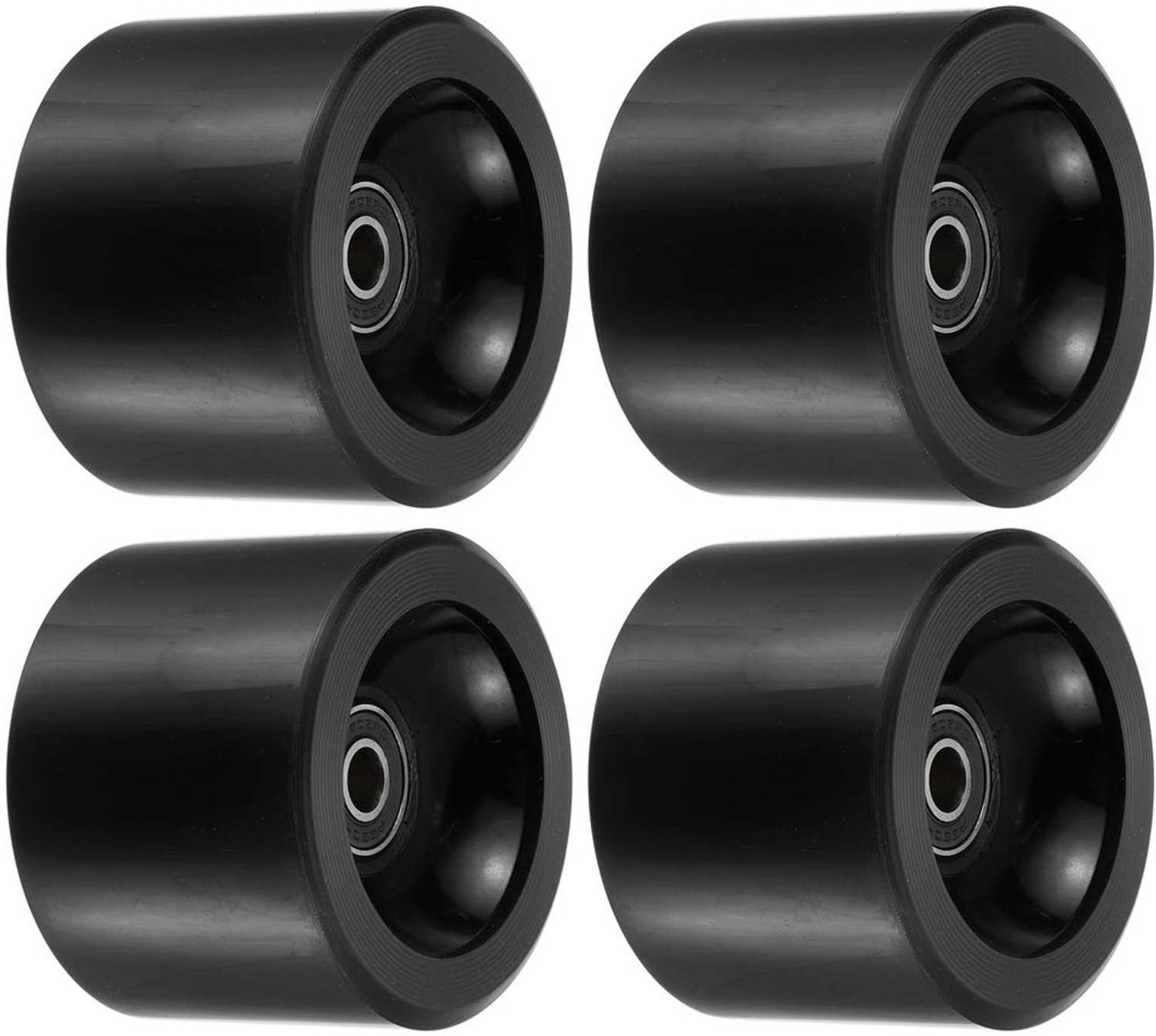 Set van 4 Longboard Wielen met ABEC-9 Lagers Zwart