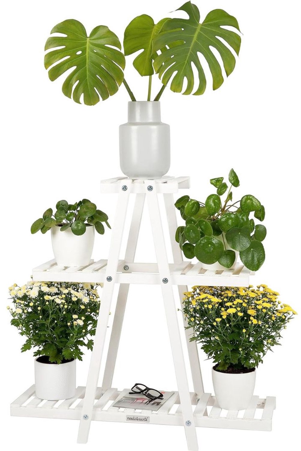 Plantentafel - Plantenrek Buiten - Plantensteun - Plantenstandaard - Wit