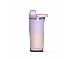 Bouteille Shaker 720ml 24oz (Rose/Purple) - Blenderfles - Shaker waterfles voor de sportschool- Shaker en acier inoxydable isolé avec compartiment de rangement - Anti-fuite - Sans BPA - Bouteille Blender