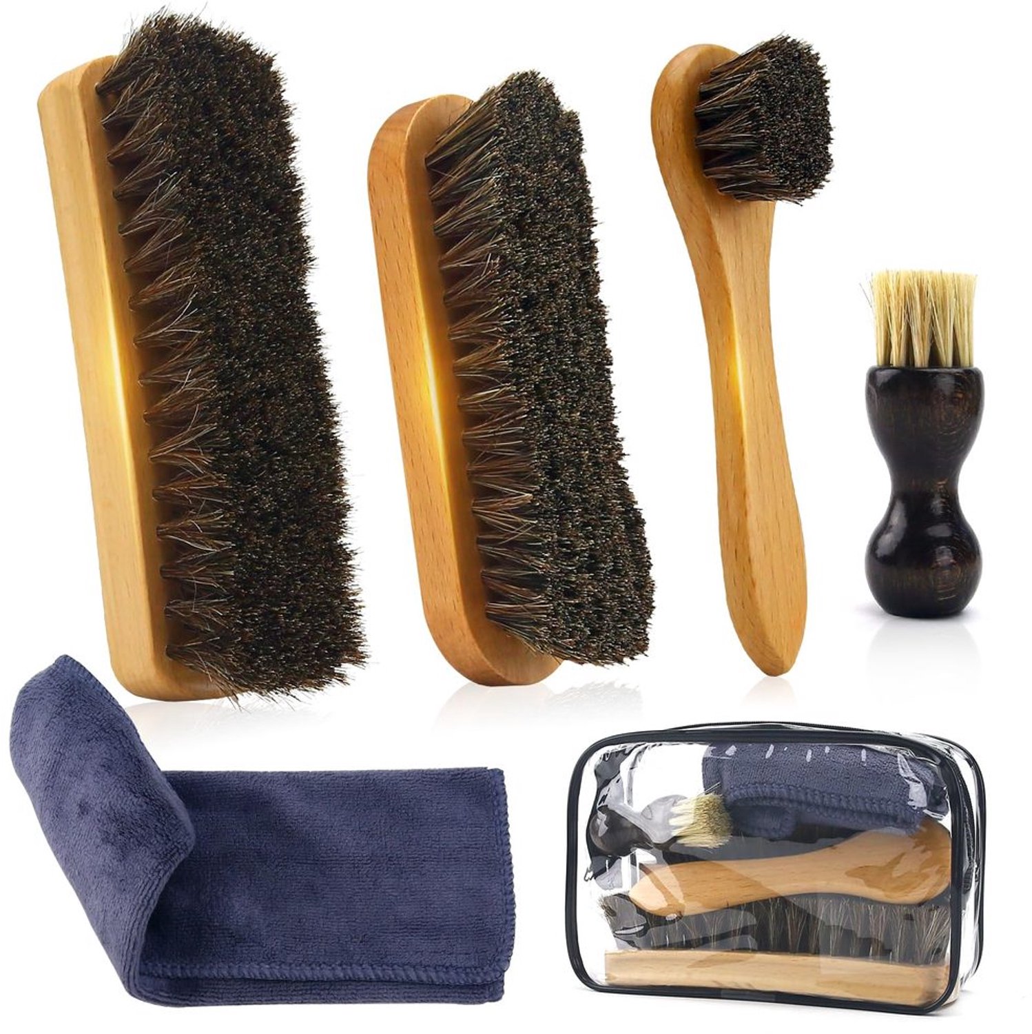 Paardhaar Poetsset - 5-delige set met microvezeldoek