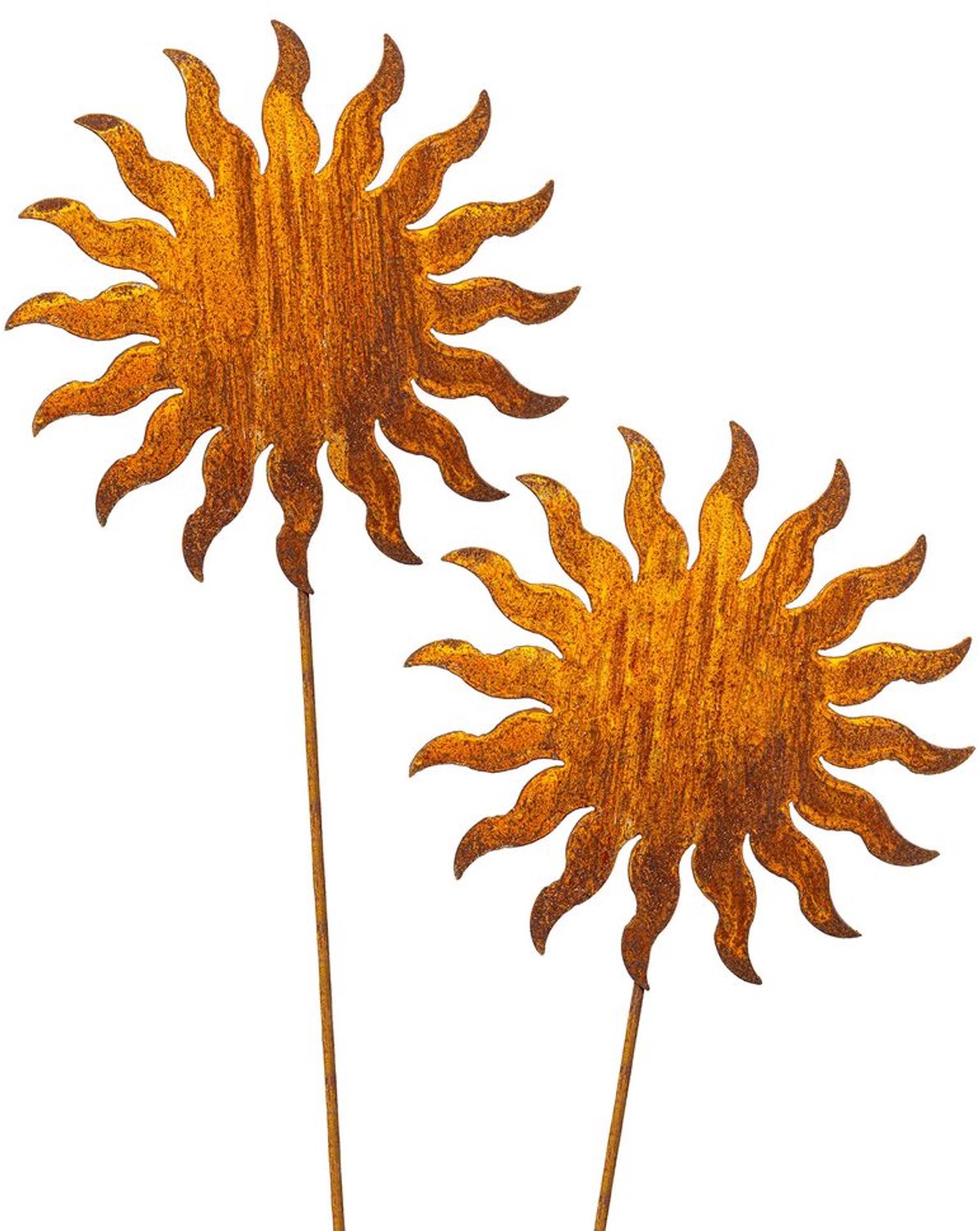 Tuinstaken Set van 2 met Zon Motief - 60 cm