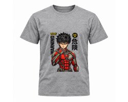Minimalistisch Waarschuwing T-shirt – Stijlvol one-line art design voor trendbewuste liefhebbers