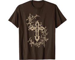 Kruis cyber-symbolen, tattoo stijl, kunst, grunge, emo, alt t-shirt