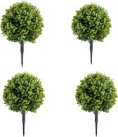 4 Stuks Kunstmatige Cederbol Bomen 60 x 40 cm – Met Grondpinnen – PE Bladeren, UV-bestendig – Voor Binnen & Buiten, Tuin, Terras & Oprit