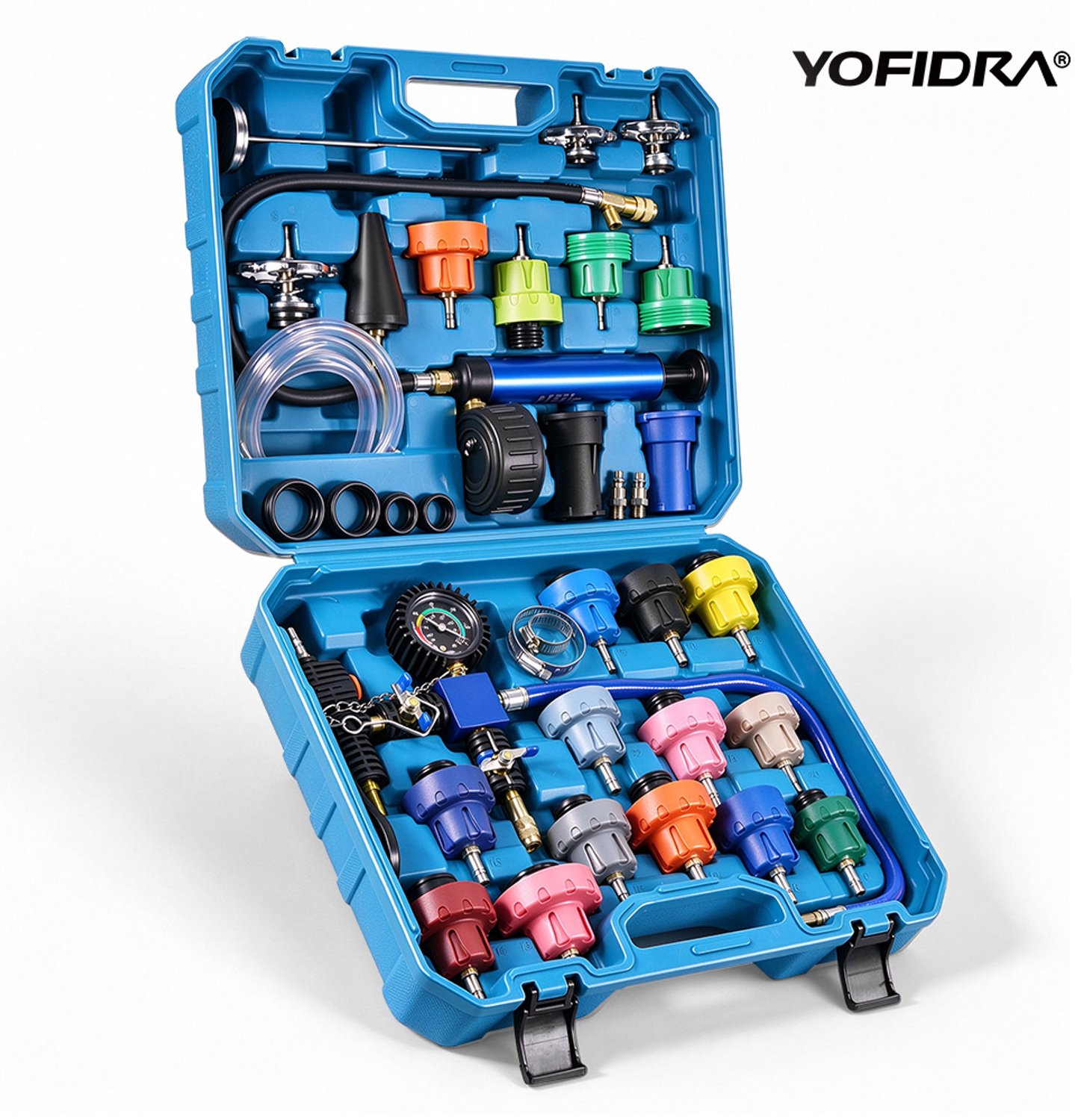 Yofidra Koelsysteem Tester en Afpersapparaat - 28 PCS - Kraalbreker Radiator - Kraalbreker Persluchtgereedschap - voor testen en vullen