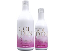 GOLDEN Brazilian Protein Keratine Haarbehandeling 1000ml + 500ml Pre-Shampoo – Ontkrulling zonder Irriterende Geur, Regenererend en Stijlend Haar | zonder formaldehyde en carbocysteïne