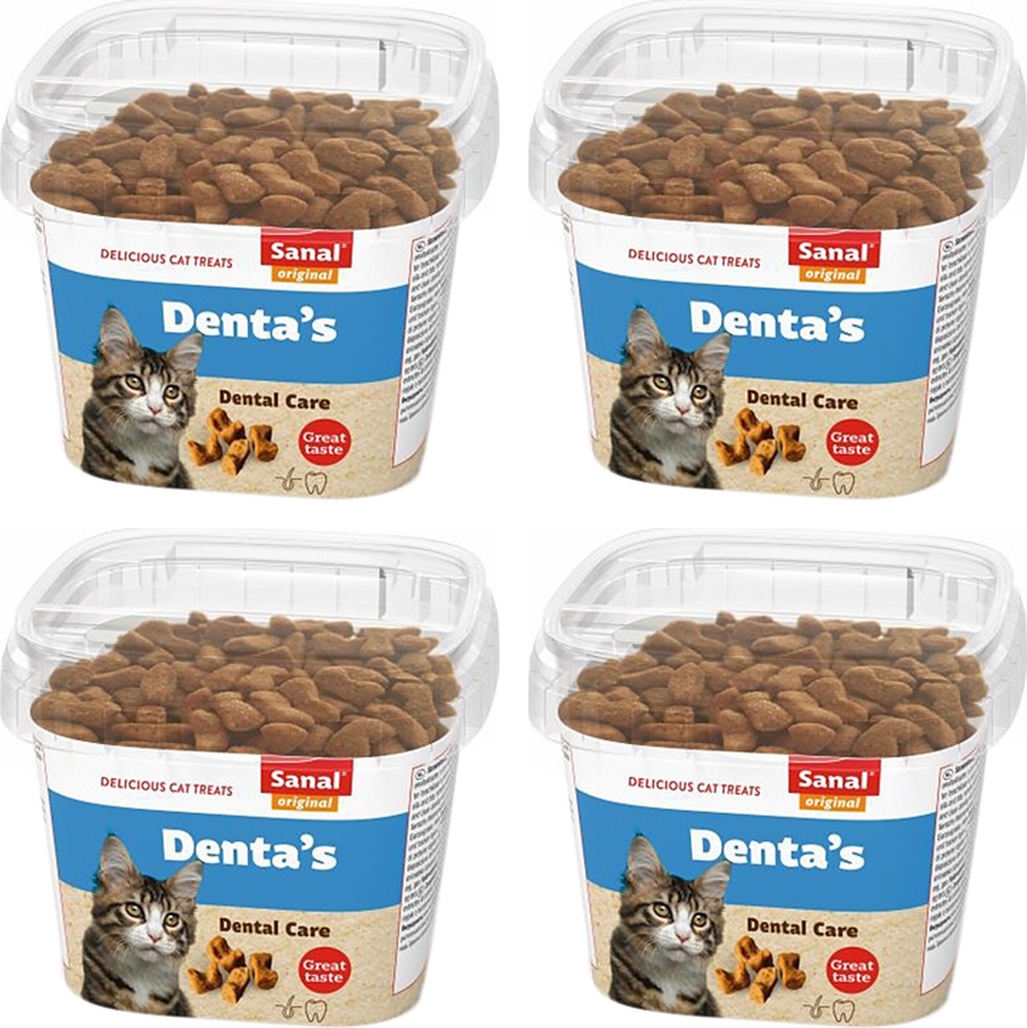 Kattenvoer Sanal Denta's Cup - Krokante Traktatie - 4 stuks - Multipack