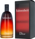 Dior Fahrenheit parfumfles naast de bijbehorende rechthoekige doos met rood kleurverloop.