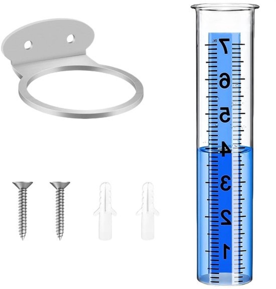 Regenmeter Tuin - Watermeter Buiten - Weer Monitoren - Vorstbestendig Ontwerp - 21 cm Hoog - Transparant