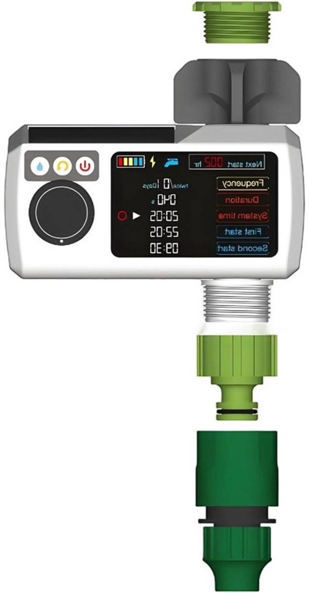 Automatische Sprinkler Timer - Tuinirrigatie - Automatisch Water Geven - Op Zonne-energie - 20 x 8 x 7 cm - Groen